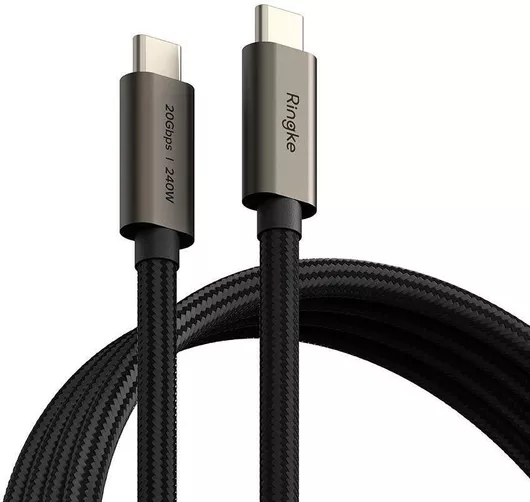 Ringke USB 3.2 Cable USB-C male - USB-C 240W Μαύρο 2m