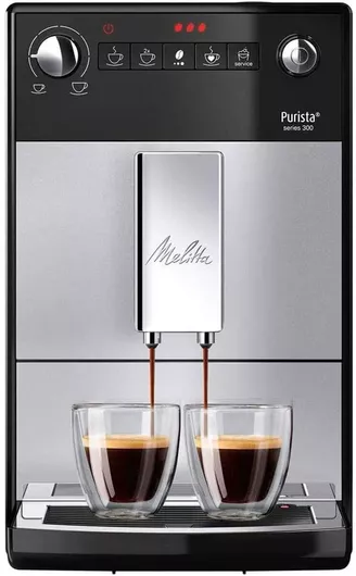 Melitta Purista® Series 300 Αυτόματη Μηχανή Espresso 1450W Πίεσης 15bar με Μύλο Άλεσης Μαύρη