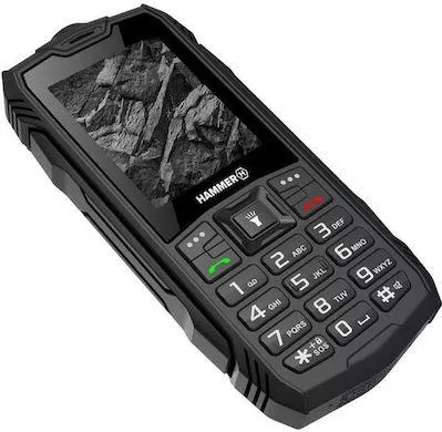 Κινητό Απλής Χρήσης Hammer Rock Dual SIM (32GB) με Κουμπιά Μαύρο