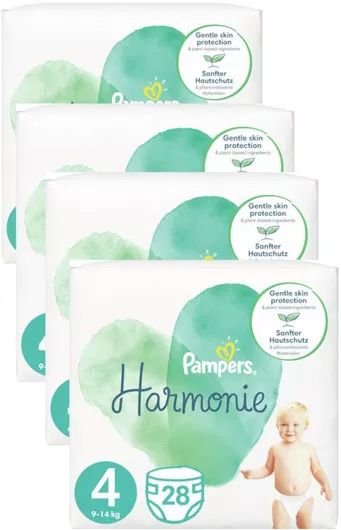 Pampers Πάνες με Αυτοκόλλητο Harmonie No. 4 για 9-14kg 112τμχ