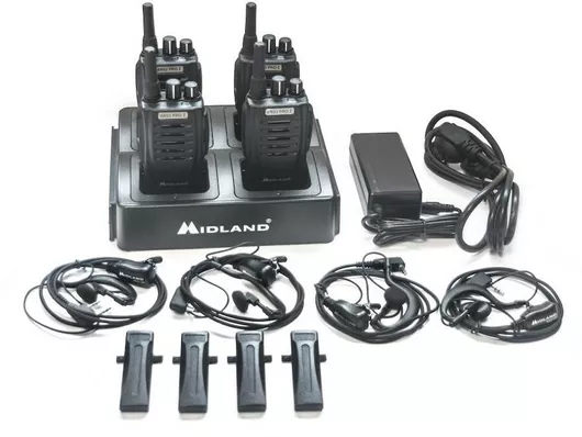 Ασύρματοι Πομποδέκτες Midland BR02 Pro Z Walkie Talkie χωρίς Οθόνη Σετ 4τμχ