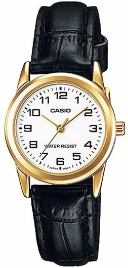 Γυναικείο Ρολόι Casio με Μαύρο Δερμάτινο Λουράκι