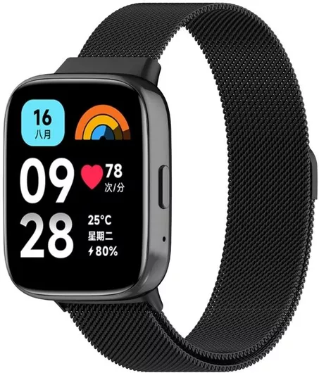 Λουράκι Ανοξείδωτο Ατσάλι Μαύρο Redmi Watch 3 Active