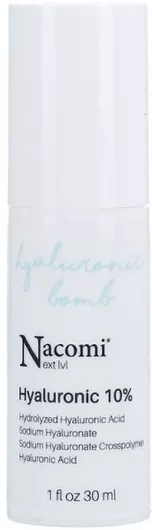 Serum Προσώπου Nacomi Hialuronic Bomb Hialuronic 10% Ενυδατικό & Αντιγηραντικό με Υαλουρονικό Οξύ για Σύσφιξη 30ml