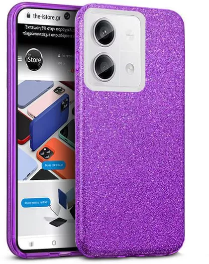 Orso Hybrid Strass Back Cover Σιλικόνης Μοβ Redmi Note 13 5G