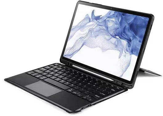 Flip Cover Σιλικόνης με Πληκτρολόγιο Αγγλικά US Μαύρο Galaxy Tab S7