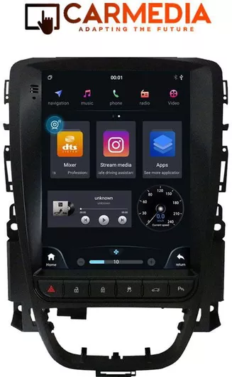 Ηχοσύστημα Αυτοκινήτου Carmedia για Opel Astra 2010-2015 (Bluetooth/USB/AUX/WiFi/GPS/Android-Auto) με Οθόνη Αφής 9.7"