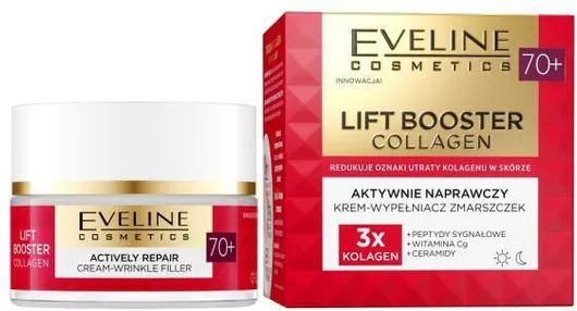 Κρέμα Προσώπου Eveline Lift Booster Collagen 70+ Αντιγηραντική & Συσφικτική με Κολλαγόνο 50ml