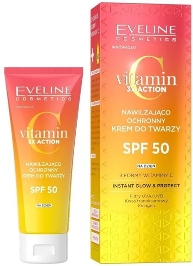 Κρέμα Προσώπου Eveline Vitamin C 3x Action Ημέρας SPF50 30ml