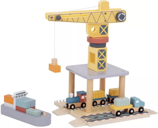 Tooky Toy Ξύλινο Παιχνίδι Γερονός Tj192a Port Crane Set