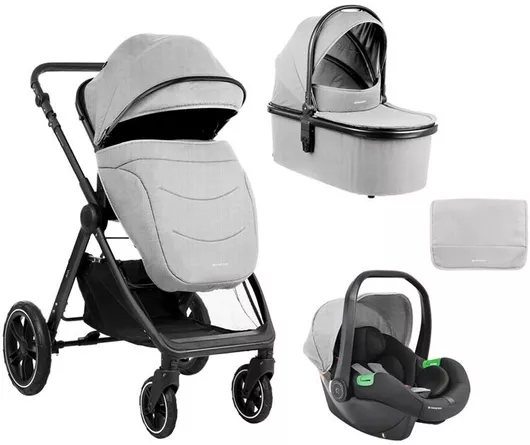 Καρότσι Μωρού Kikka Boo Ava Ρυθμιζόμενο 3 σε 1 Kατάλληλο για Nεογέννητο Γκρι 10.2kg