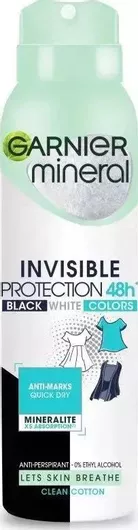 Garnier Mineral Invisible Protection Clean Cotton Antiperspirant Spray 150ml