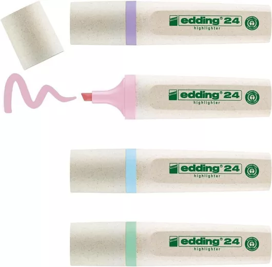 Σετ Μαρκαδόροι Υπογράμμισης Edding 24 Ecoline Σε 4 Pastel Χρώματα