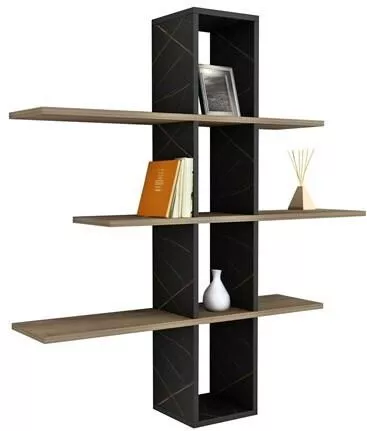 Ράφι Τοίχου Dominic Μαυρο 96x19x101εκ.