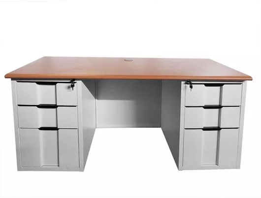 Γραφείο Ξύλινο με Μεταλλικά Πόδια Άσπρο / Maple 140x60x75cm