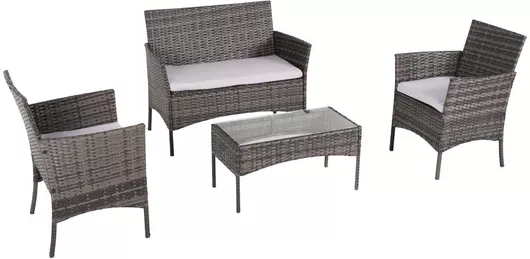 Σετ Σαλονιού Εξωτερικού Χώρου με Μαξιλάρια Stasia Γκρι-μπεζ 4τμχ