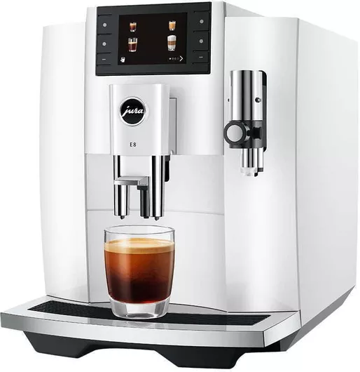 Jura E8 Piano Αυτόματη Μηχανή Espresso 1450W Πίεσης 15bar με Μύλο Άλεσης Piano White