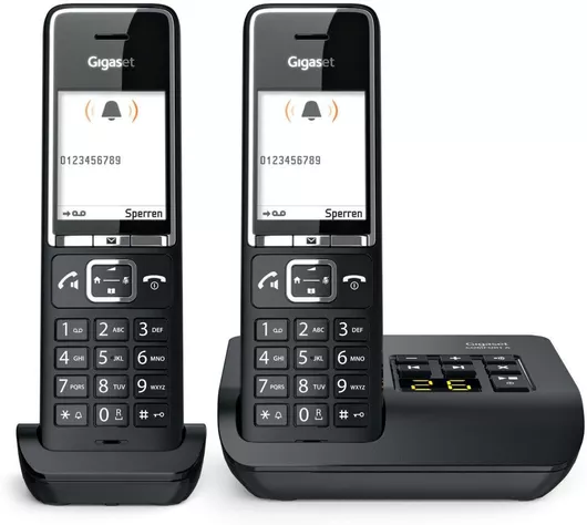 Gigaset Comfort 550A Ασύρματο Τηλέφωνο Duo με Ελληνικό Μενού Μαύρο