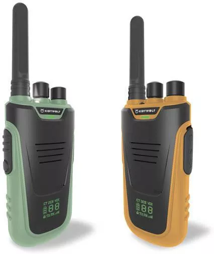 Kidywolf Kidytalk Walkie Talkie με Μονόχρωμη Οθόνη Σετ 2τμχ Green/Orange