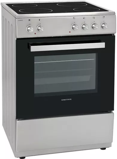 United Κουζίνα 69lt με Κεραμικές Εστίες Π60εκ. Inox