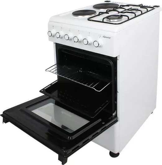 Κουζίνα Muhler ELC-500G 51lt με Εστίες Υγραερίου & Ρεύματος 50cm Λευκό