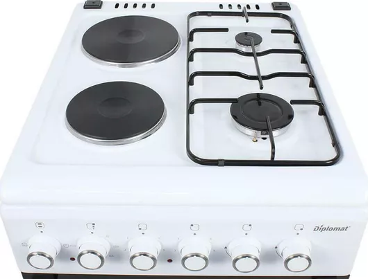 Κουζίνα Muhler ELC-500G 51lt με Εστίες Υγραερίου & Ρεύματος 50cm Λευκό