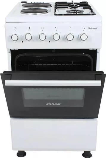 Κουζίνα Muhler ELC-500G 51lt με Εστίες Υγραερίου & Ρεύματος 50cm Λευκό