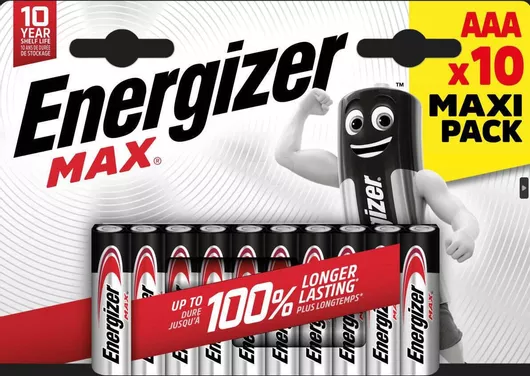 Energizer Max Αλκαλικές Μπαταρίες AAA 1.5V 10τμχ