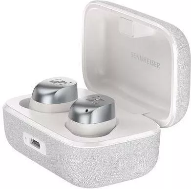 Bluetooth Handsfree Ακουστικό Sennheiser Momentum True Wireless 4 In-ear με Θήκη Φόρτισης White Silver