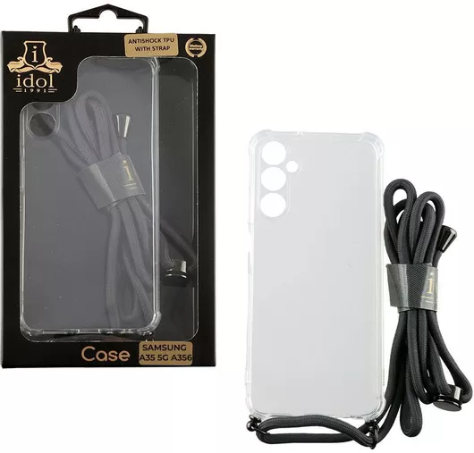 Idol 1991 Antishock Air Back Cover Σιλικόνης με Λουράκι Διάφανο Samsung A35 5G