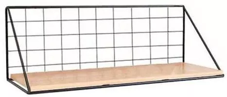 Ράφι Τοίχου Μαύρο 28.9x10x13.6εκ.