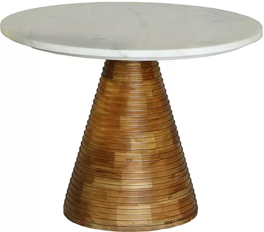 Τραπεζάκι Σαλονιού Savoa από Μασίφ Ξύλο Λευκο Μ60xΠ60xΥ45cm