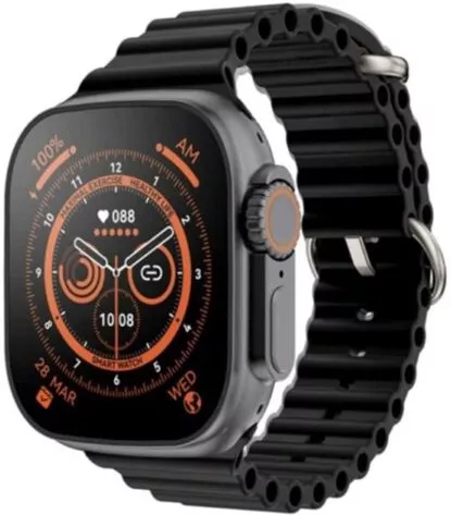 T800 Ultra 49mm Smartwatch με Παλμογράφο Μαύρο