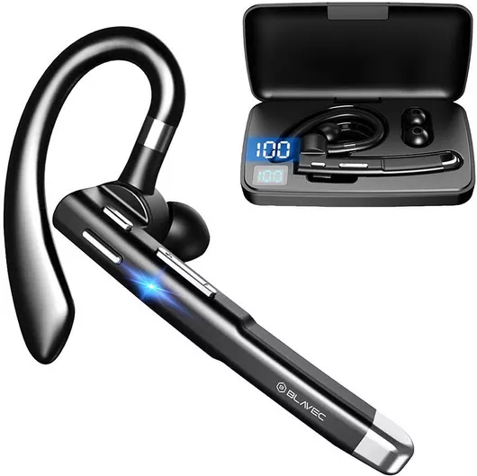 Bluetooth Handsfree Blavec Discover 55 In-ear Ακουστικό με Θήκη Φόρτισης Μαύρο