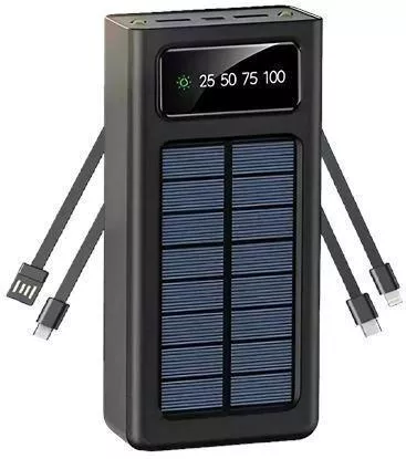 Power Bank 105592 Ηλιακό 30000mAh Μαύρο