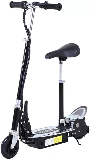 Ηλεκτρικό Παιδικό Πατίνι HomCom με 10km/h Max Ταχύτητα σε μαύρο με Κάθισμα