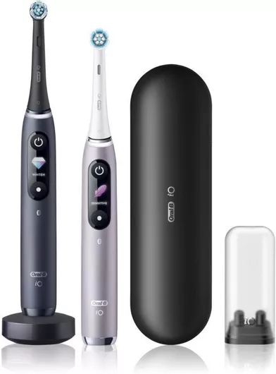 Oral-B iO Series 9 Ηλεκτρική Οδοντόβουρτσα με Αισθητήρα Πίεσης και Θήκη Ταξιδίου Black Onyx / Rose Quartz