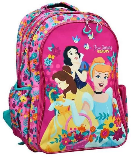 Σχολική Τσάντα Πλάτης Δημοτικού Gim Disney Princess 30x28x48cm Ροζ