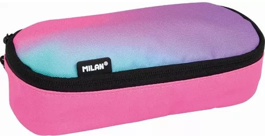 Σχολική Κασετίνα Milan Sunset Collection Οβαλ με Φερμουάρ 20.5x 9x5.5cm Ροζ