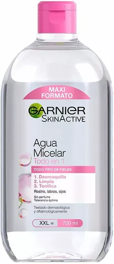 Micellar Water Καθαρισμού Προσώπου Garnier Skinactive Τόνωσης με Ροδόνερο 3 σε 1 για Ευαίσθητη Επιδερμίδα 700ml