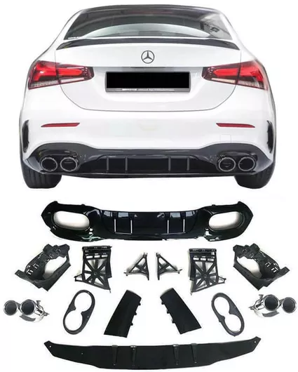 Diffuser Αυτοκινήτου Carner Πίσω Συμβατό με Mercedes-Benz A Class W177 2019+