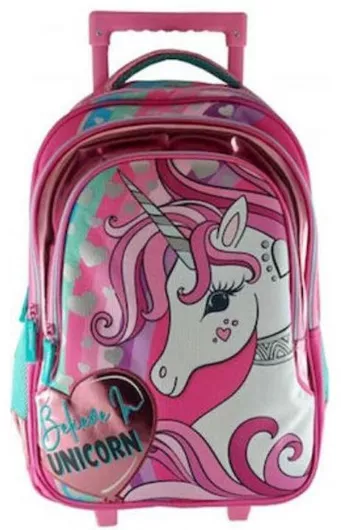 Σχολική Τσάντα Δημοτικού Τρόλεϊ Graffiti Unicorn Ροζ