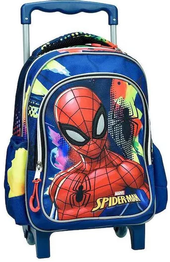 Σχολική Τσάντα Νηπιαγωγείου Τρόλεϊ Gim Spiderman Μπλε