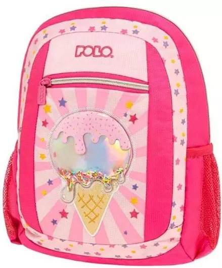 Σχολική Τσάντα Νηπίου Πλάτης Polo Chiquito Παγωτό 26x16x38cm Ροζ