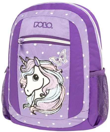 Σχολική Τσάντα Νηπίου Πλάτης Polo Chiquito Unicorn Hair 26x16x38cm Μοβ