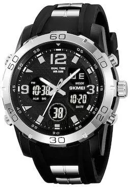 Ανδρικό Ρολόι Skmei με Λουράκι από Καουτσούκ Μαύρο