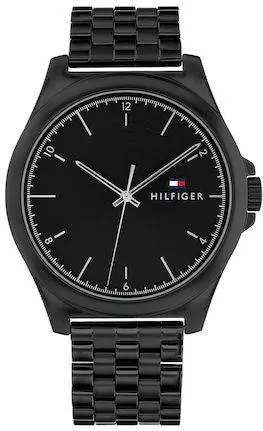 Ανδρικό Ρολόι Tommy Hilfiger με Μεταλλικό Μπρασελέ Μαύρο