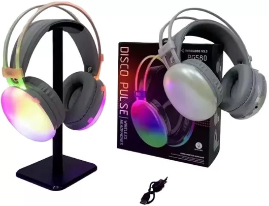 Ασύρματα Bluetooth On Ear Ακουστικά με 5 ώρες Λειτουργίας Λευκό PG580 - RGB - 212058