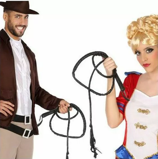 Αποκριάτικο Αξεσουάρ Μαστίγιο Λαστιχένιο 200cm Μαύρο