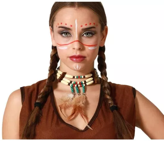 Αποκριάτικο Αξεσουάρ Κολιέ για Ινδιάνο Πολύχρωμο